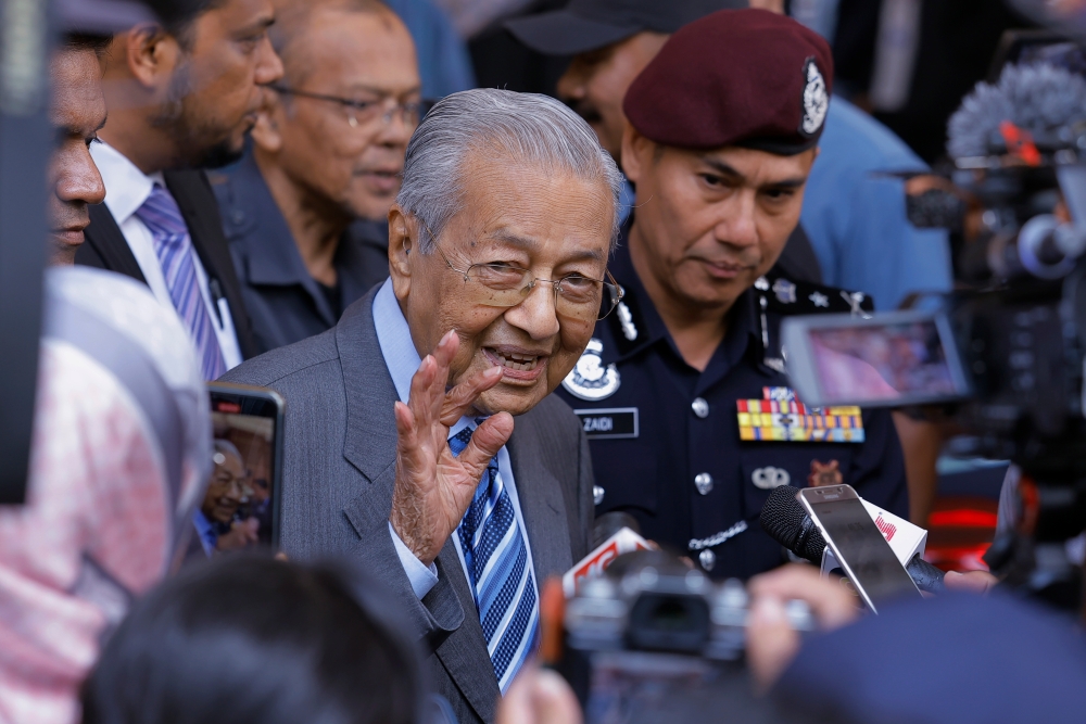 Tun Dr Mahathir Mohamad hospitalised since Monday. — Bernama pic