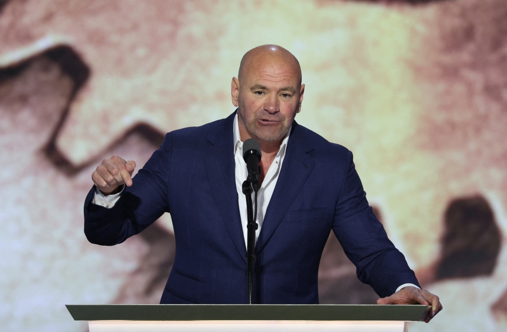 Ultimate Fighting Championship CEO Dana White speaks on Day 4 of the Republican National Convention (RNC), at the Fiserv Forum in Milwaukee, Wisconsin July 18, 2024. — Reuters pic