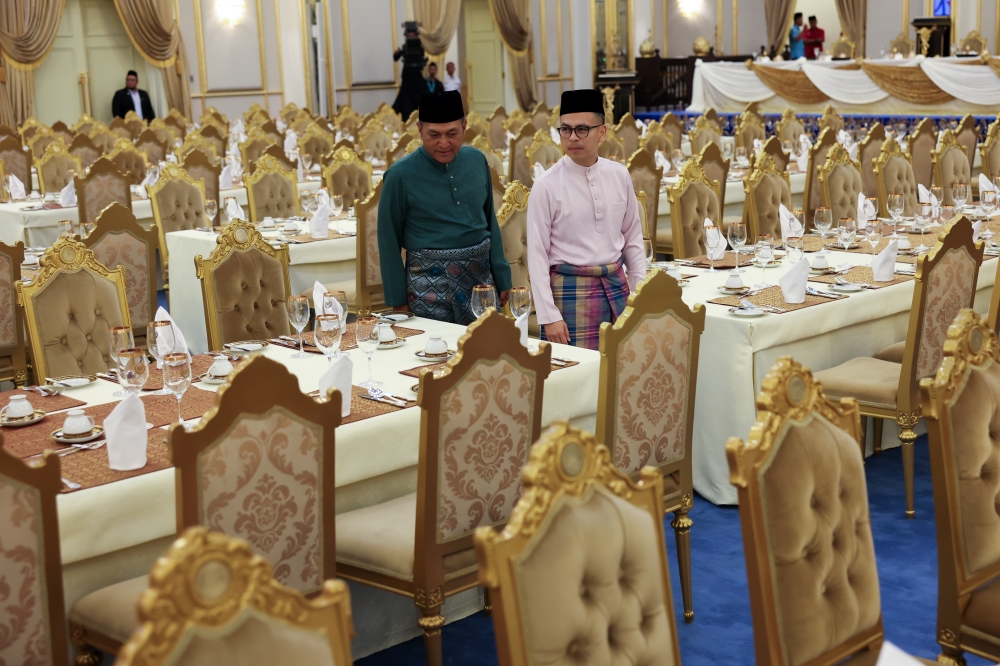 A royal banquet at Istana Negara today will offer a lavish feast among members of the Royal Family, high-ranking officials, dignitaries, and international guests. Pictured is Communications Minister Fahmi Fadzil overseeing the preparations for the banquet and rehearsals, July 19, 2024. — Bernama pic 