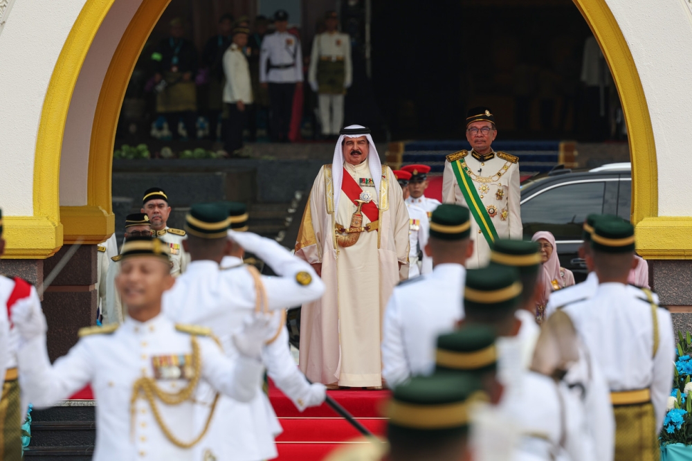 King of Bahrain, Sheikh Hamad bin Isa Al Khalifa, attends the Installation Ceremony of Sultan Ibrahim as the 17th King at Istana Negara in Kuala Lumpur July 20, 2024. — Bernama pic