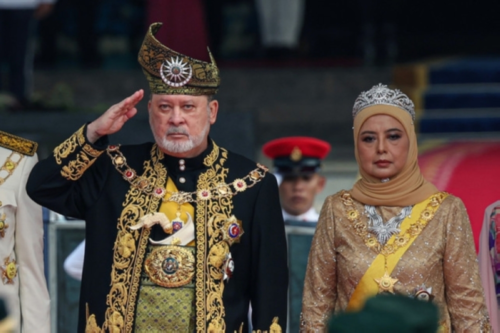 His Majesty Sultan Ibrahim and Her Majesty Raja Zarith Sofiah were in attendance at the Balairung Seri of Istana Negara for the Installation Ceremony of Sultan Ibrahim as the 17th King of Malaysia today. — Bernama pic