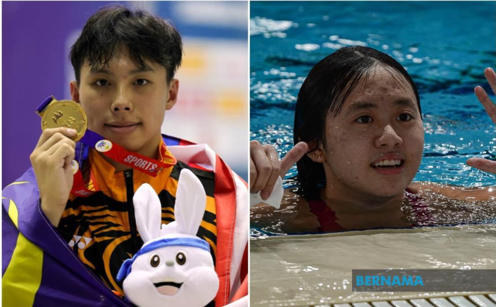 Steve Khiew Hoe Yean (left) and Tan Ruoxin will compete in the men’s 400m freestyle and women’s 100m breaststroke categories respectively in Paris. — Bernama pic