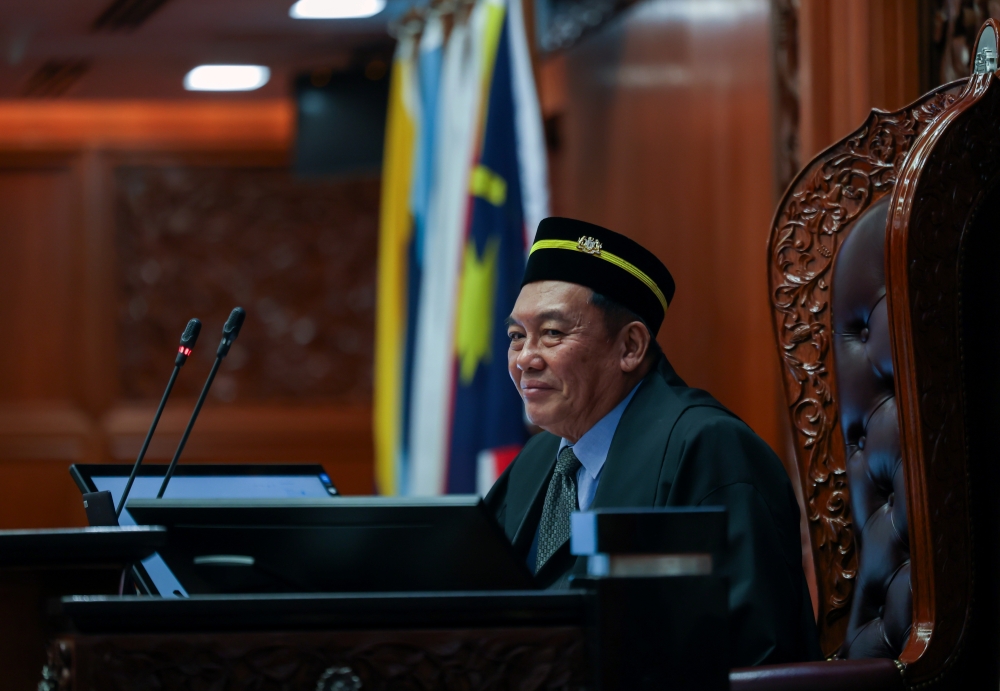 Dewan Negara President Datuk Awang Bemee Awang Ali Basah in his address before commencing the session, stated that all members of the Dewan Negara are prepared to serve and contribute under Sultan Ibrahim’s reign. — Bernama pic 