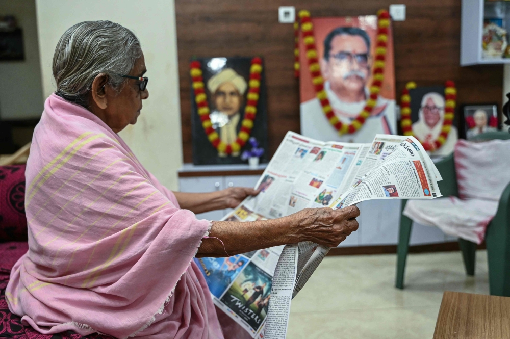 Usha’s great-grandaunt Chilukuri Santhamma is hailed in local media as the country’s oldest active professor at 96. — AFP pic