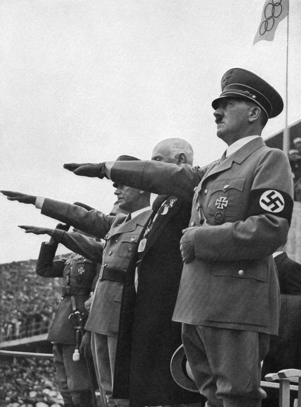 German chancellor Adolf Hitler gives the Nazi salute during the opening ceremony of the Berlin Olympics in Berlin in this file photo taken on August 1, 1936. — AFP pic