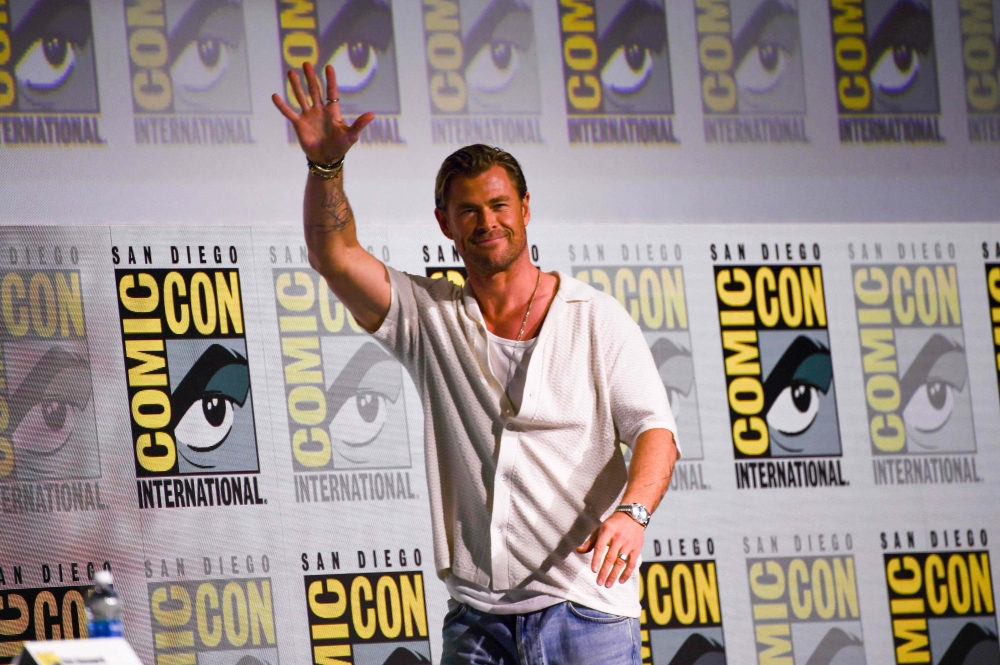 Chris Hemsworth arrives to attend Paramount’s animation panel for ‘Transformers One’ during Comic Con International in San Diego July 25, 2024. — AFP pic