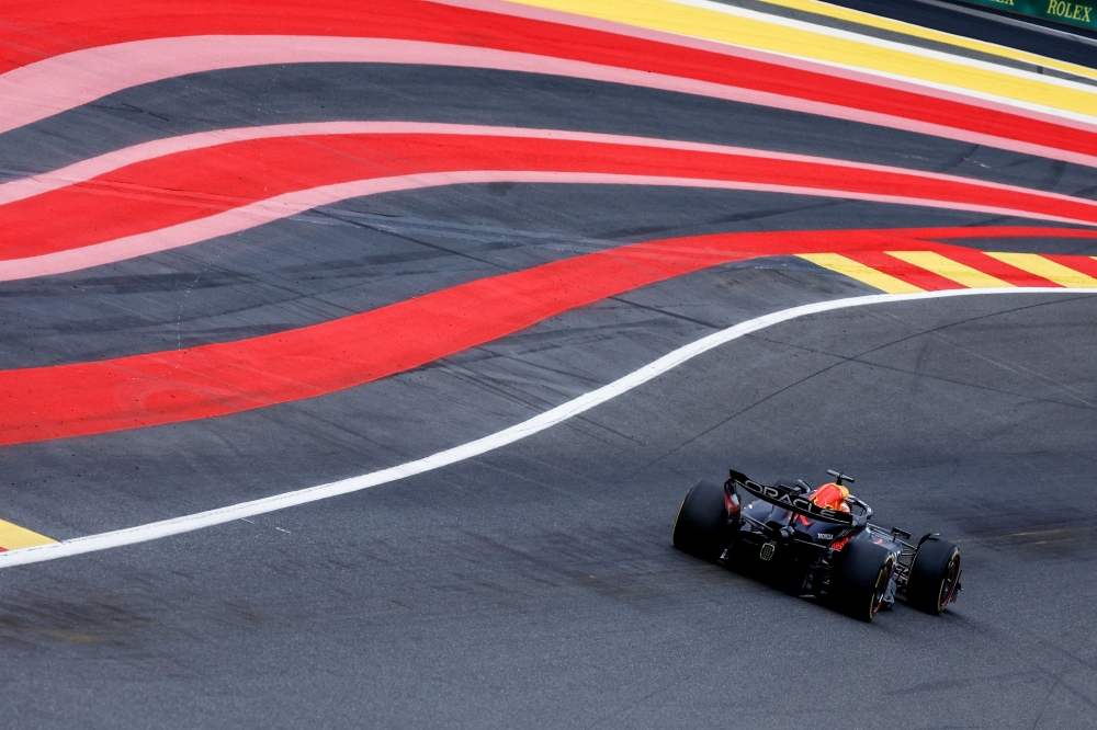 Red Bull Racing’s Dutch Max Verstappen drives during a practice session, ahead of the Formula One Belgian Grand Prix at the Spa-Francorchamps Circuit in Spa, on July 26, 2024. — AFP pic 