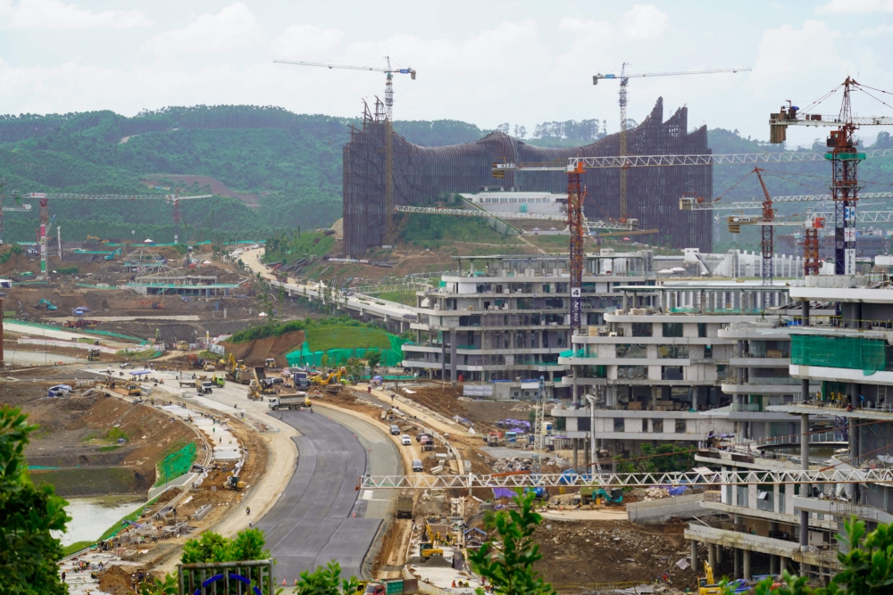 Buildings including the new Presidential Palace (background) still under construction in this picture taken on July 11, 2024. — AFP pic