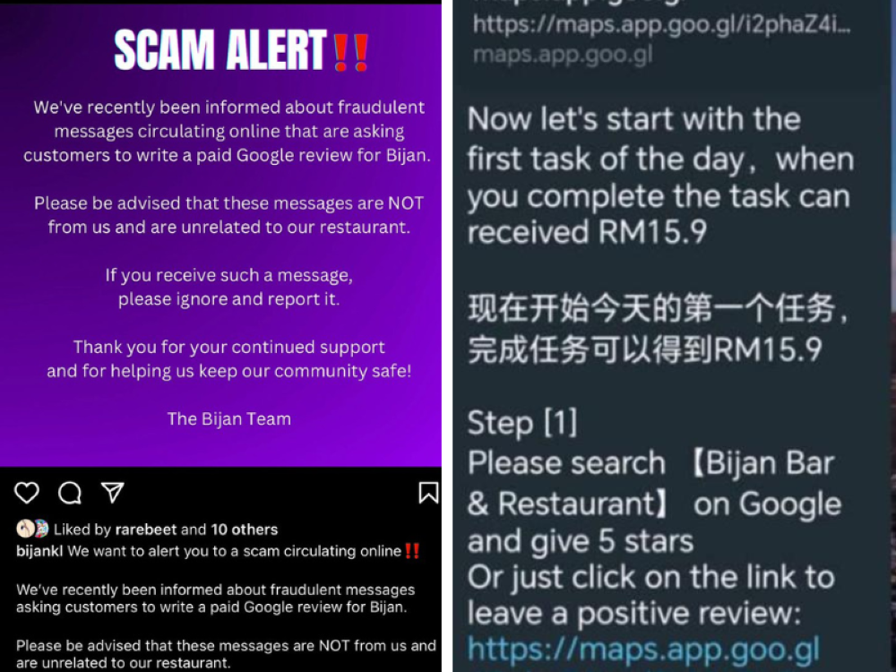 Bijan has taken to its social media platforms to inform the public about such scams. — Screenshots courtesy of Bijan