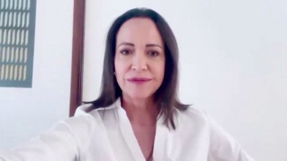 Venezuelan opposition leader Maria Corina Machado in a video message posted on her official X handle, invites supporters to a tribute for detained protesters, at an unidentified location, in this screen grab obtained from a handout video released on August 1, 2024. — @MariaCorinaYA/X handout pic via Reuters 