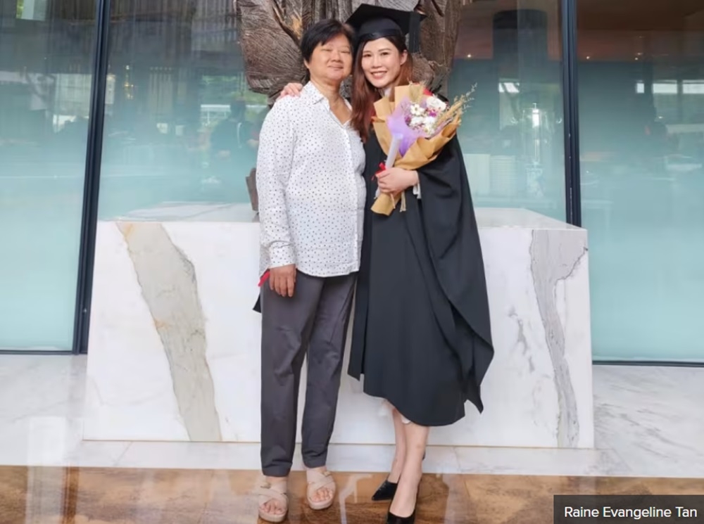 Raine Evangeline Tan (right) pictured with her mother in 2023. The senior staff nurse at Khoo Teck Huat Hospital furthered her studies in nursing after her mother’s successful kidney transplant. — Picture courtesy of Raine Evangeline Tan