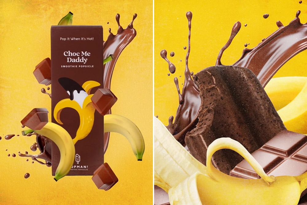 Choc Me Daddy is made with plant-based chocolate, bananas, cashews, oat milk and sweetened with raw honey. — Picture courtesy of POPMAN