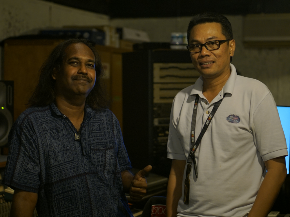 Sarra King (left) along with King Music Industries Sdn Bhd administrator Zulkarnain (right) at Studio A of King's Studio. — Picture by Arif Zikri