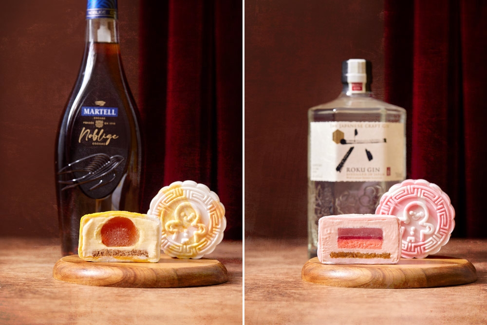 Cake Tella’s Martell Noblige Orange (left) and Roku Gin Sakura Raspberry (right). — Picture courtesy of Cake Tella