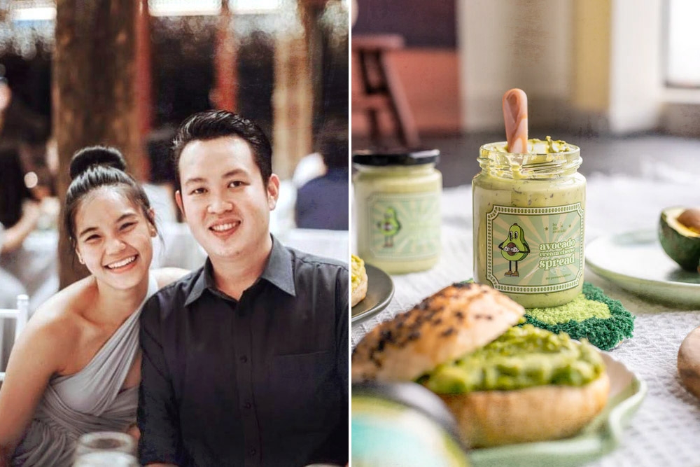 Founders Lee Huey Ping and Ho Kah Wai (left). Avocado Cream Cheese Spread (right). — Picture courtesy of Bo The Avocado