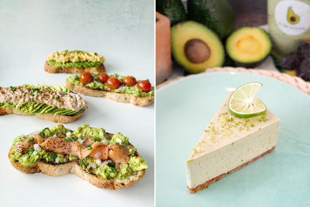 Assortment of Avo Slice and Guacamole Toasts (left). Avo Lime Cheesecake (right). — Picture courtesy of Bo The Avocado