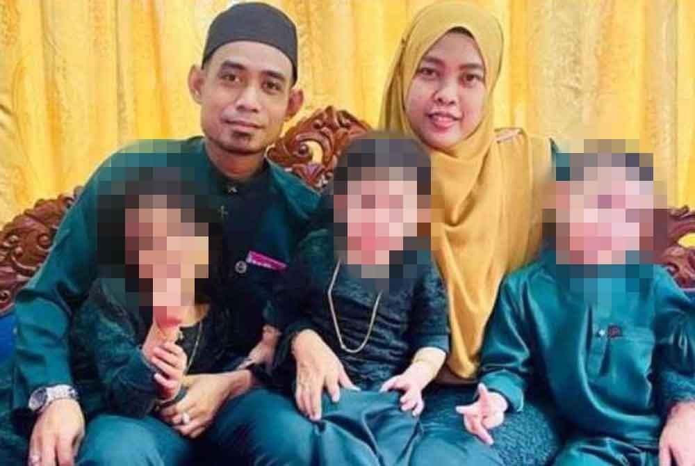 File picture of Mohd Yusof Mokhtar, 35, and his late wife Istiqomah Ahmad Rozi with their children. — Picture from social media