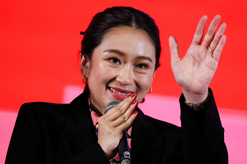 Paetongtarn Shinawatra, the daughter of the billionaire figurehead of the Pheu Thai Party Thaksin Shinawatra, is one of the likely candidates for the next prime minister. — Reuters pic