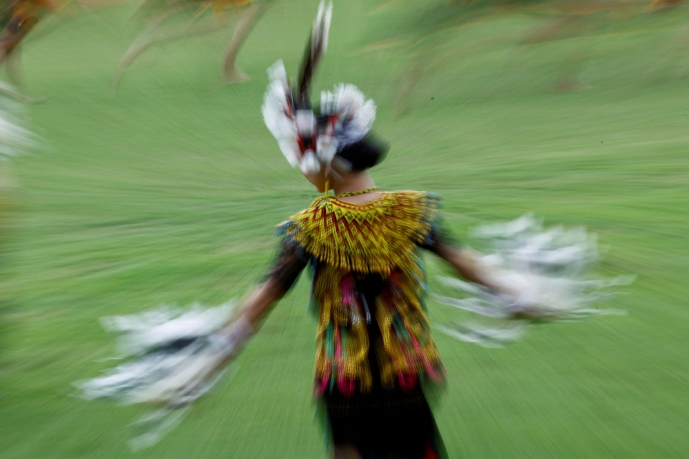 A dancer performs during the country's 79th Independence Day celebrations at the Presidential Palace in the new capital city of Nusantara, East Kalimantan province August 17, 2024. — Reuters pic  