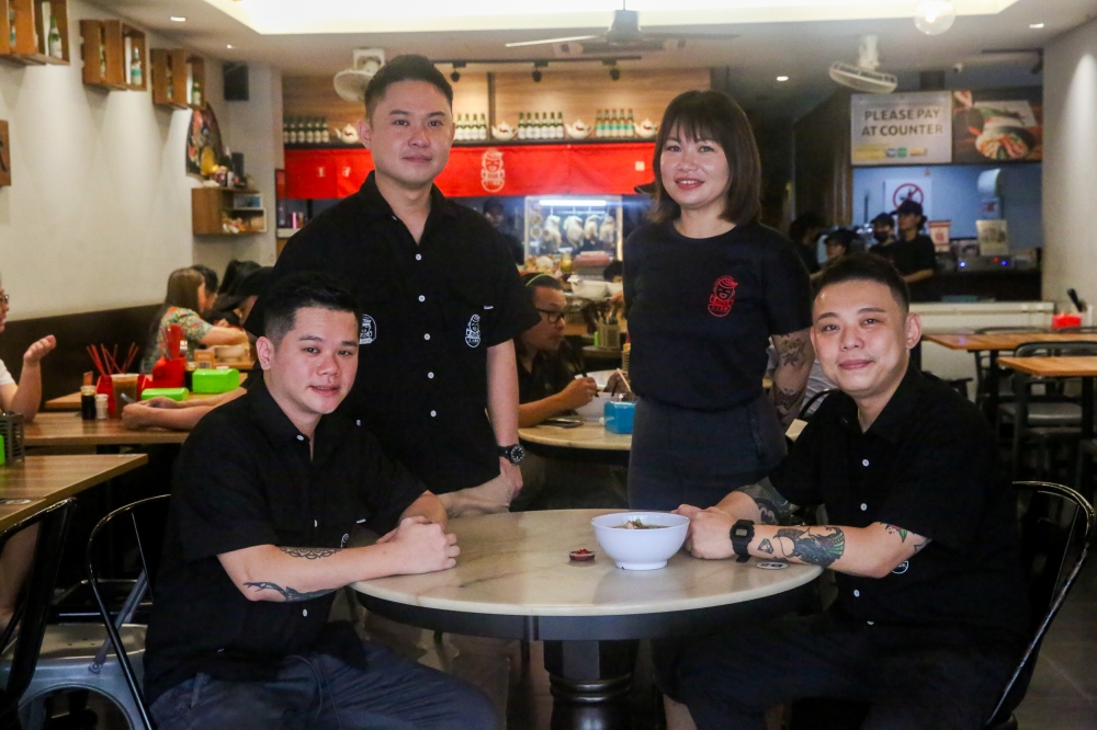 Wong Zhi Noodle House is a venture between (from left to right): Mike Wong, Andy Chong, Monbi Lee and Jun Wang — Picture by Choo Choy May