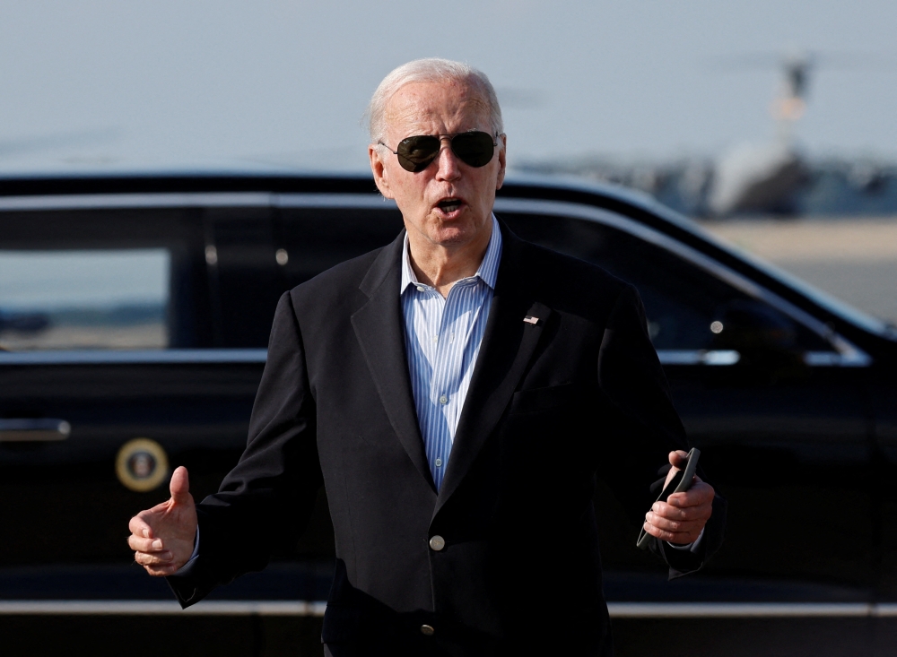 The House investigators claim that Biden used his influence to benefit the business dealings of his son, Hunter Biden, with partners from Ukraine, China, Russia and other countries. — Reuters pic