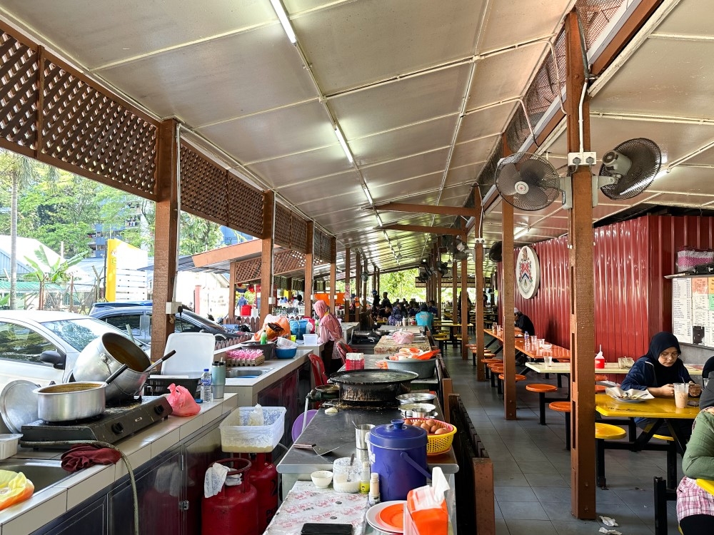 This food court has been spruced up by the city council for a more comfortable dining experience. 