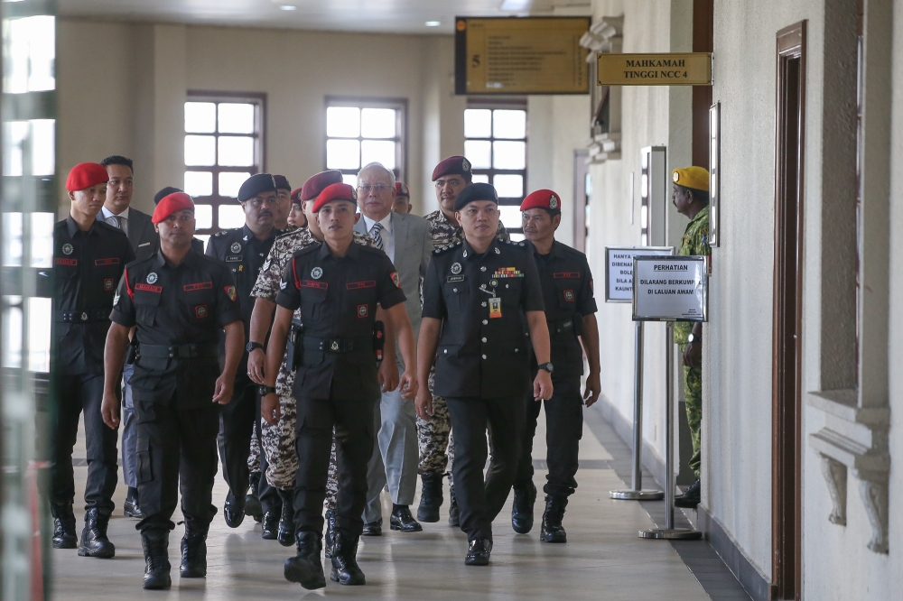 Former prime minister Datuk Seri Najib Razak is pictured at Kuala Lumpur High Court Complex August 15, 2024. — Picture by Yusof Mat Isa