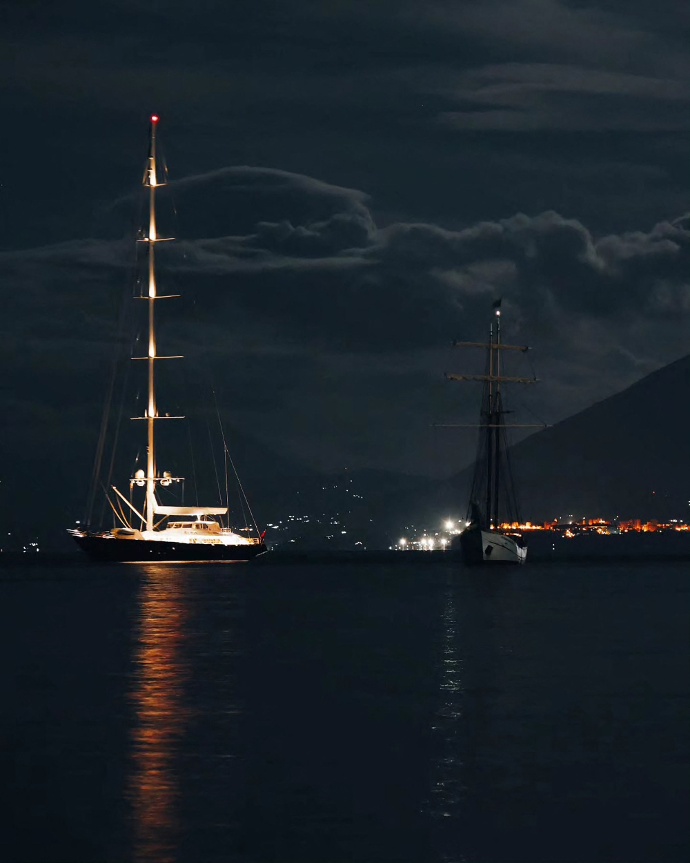 This UGC picture taken on August 18, 2024 and released as a courtesy by Fabio la Bianca/BAIA Santa Nicolicchia shows the luxury superyacht called The Bayesian off Porticello, Palermo, at night. — AFP pic/BAIA Santa Nicolicchia/Fabio la Bianca