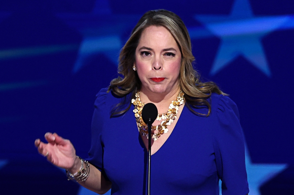 Former Trump administration national security official Olivia Troye speaks during Day 3 of the Democratic National Convention (DNC) in Chicago, Illinois August 21, 2024. — Reuters pic  