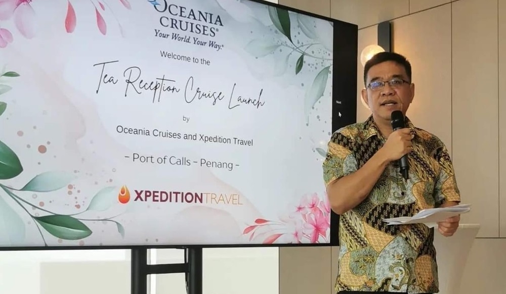 Tourism and Creative Economy committee chairman Wong Hon Wai at the Oceania Cruises announcement on its port of call in Penang. — Picture via Facebook/Wong Hon Wai