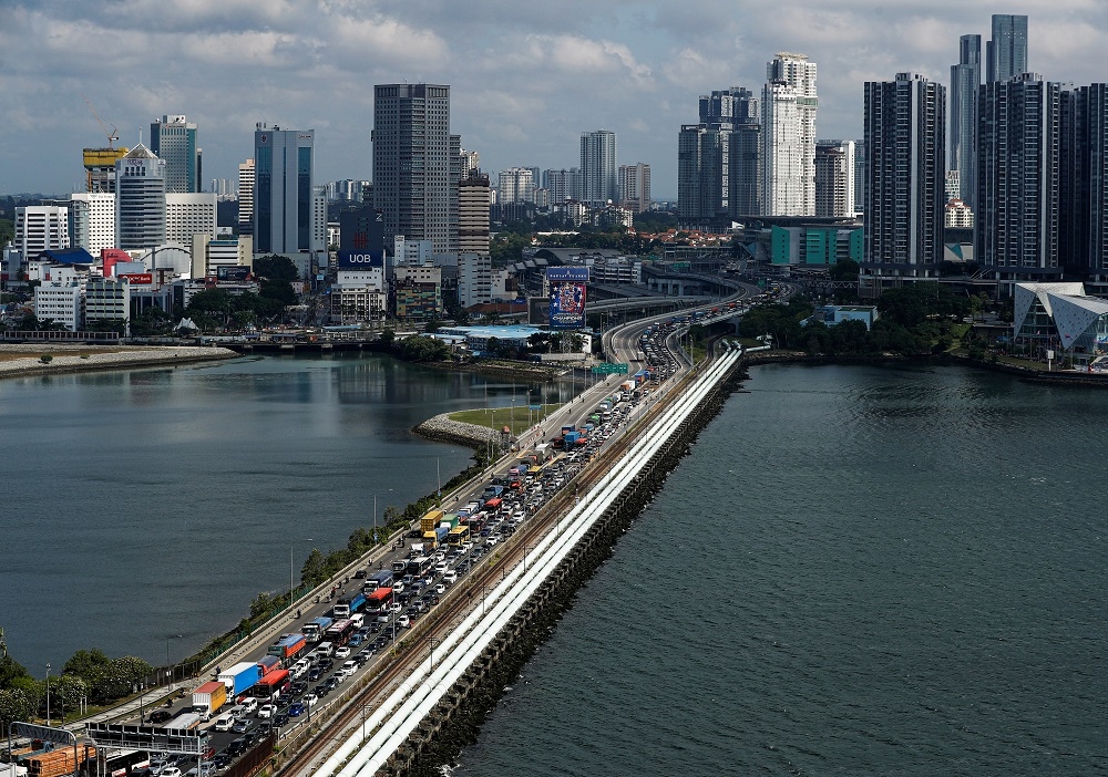 A file photograph shows the Johor-Singapore Causeway. — Reuters pic