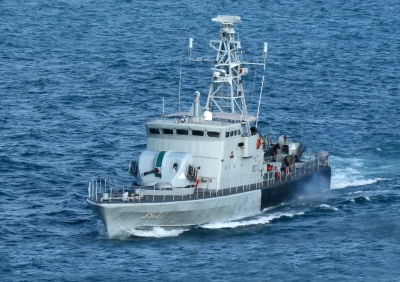 Malaysian navy ship KD Pendekar partially submerged after leak in Johor, all 39 crew rescued