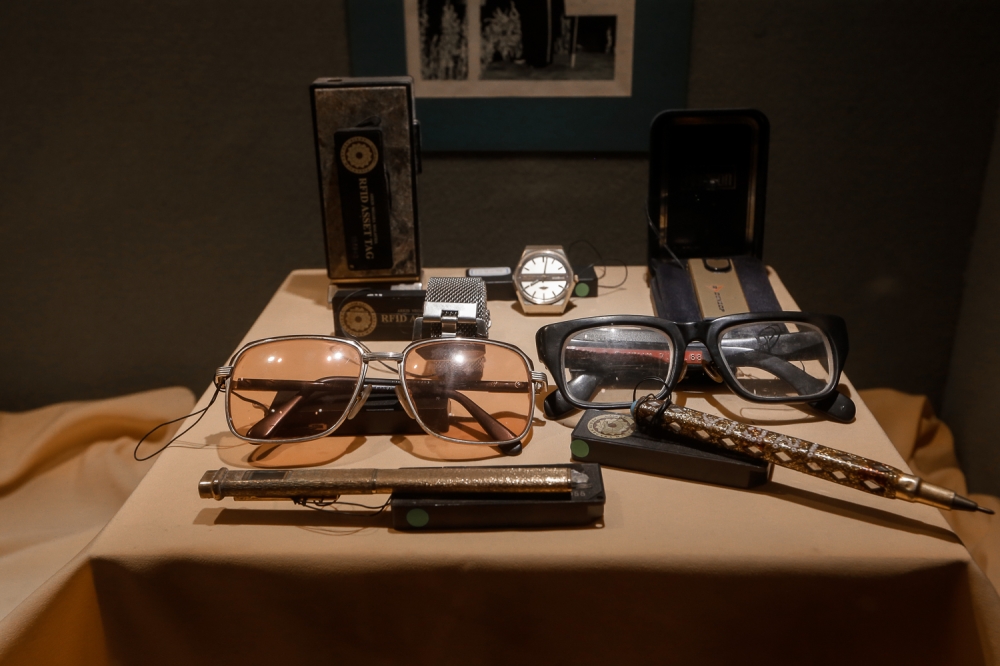 Personal belongings of Tunku Abdul Rahman Putra including his glasses, watch, and pen are displayed at the Memorial of Tunku Abdul Rahman in Kuala Lumpur on August 25, 2024. —Picture by Raymond Manuel