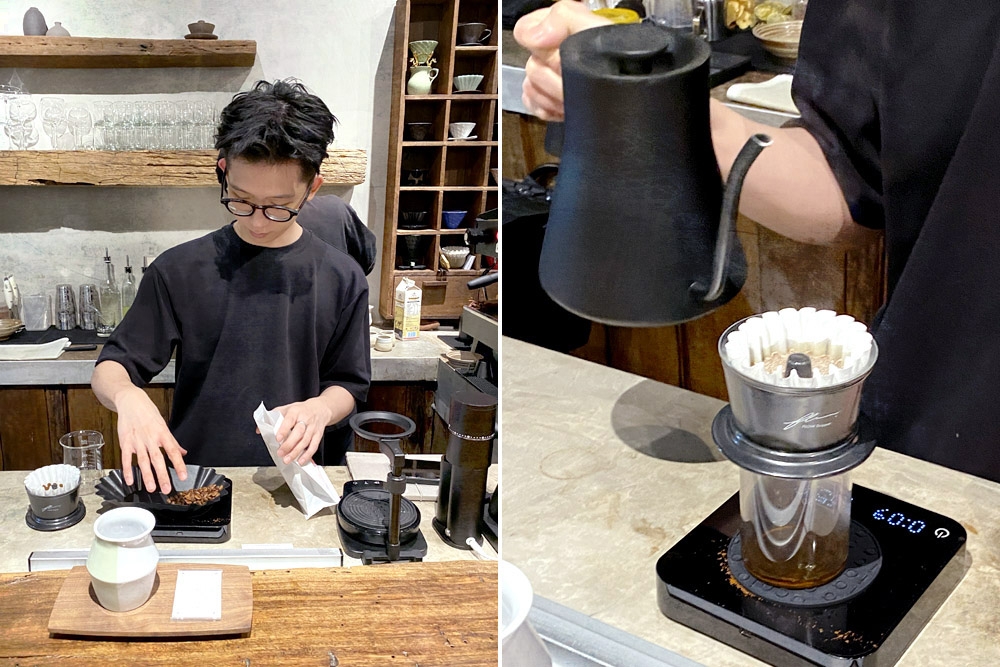 Head barista Oscar Wong brewing pour-over coffee. — Picture by CK Lim