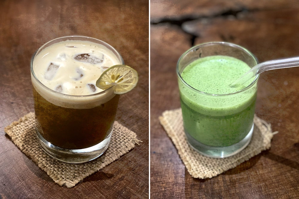 Black Yuzu (left) and Iced Matcha (right). — Picture by CK Lim