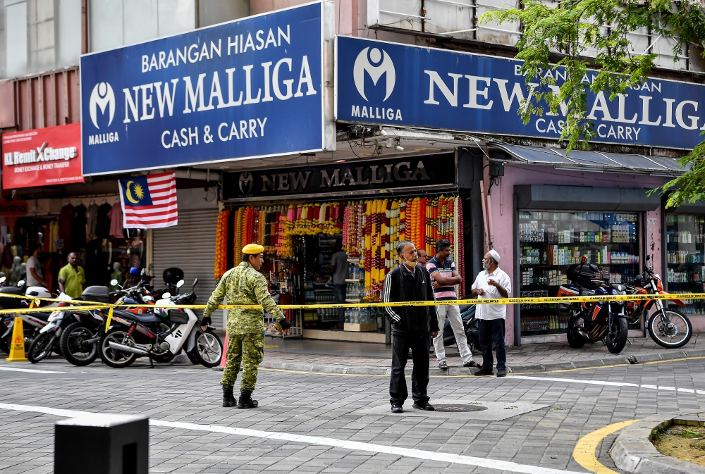 The usually bustling area around Jalan Masjid India has turned quiet as several sections were closed due to an operation to search for the victim of a landslide there in this file picture dated August 29, 2024. — Bernama pic 