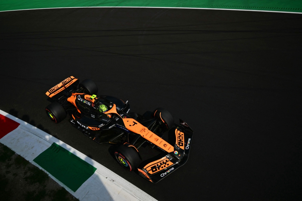 McLaren's British driver Lando Norris drives during the qualifying session, ahead of the Italian Formula One Grand Prix at Autodromo Nazionale Monza circuit, in Monza on August 31, 2024. — AFP pic