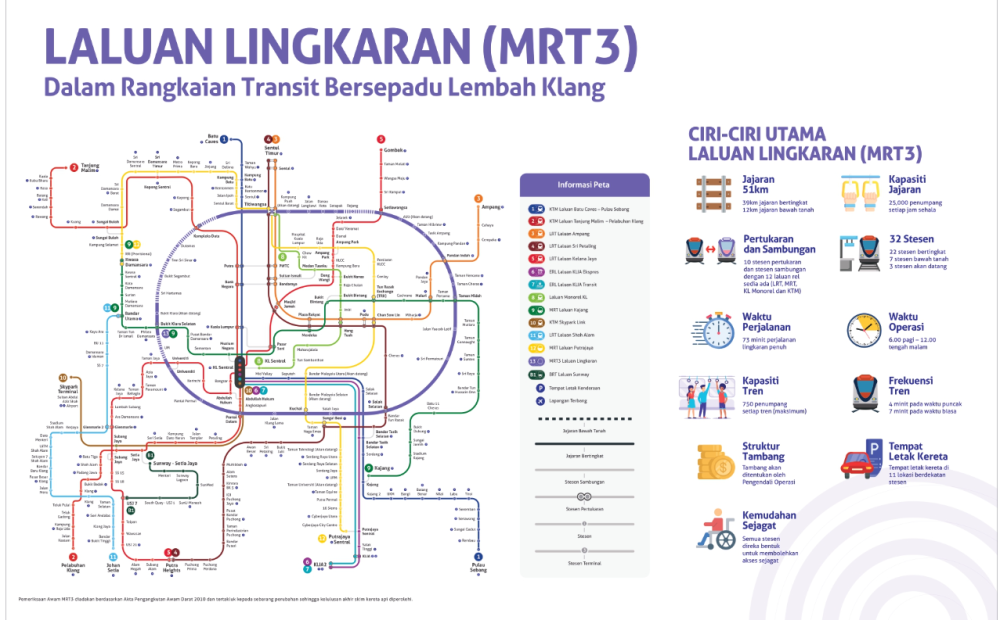 The MRT3 Circle Line is in purple. — Picture from MRT Corp website