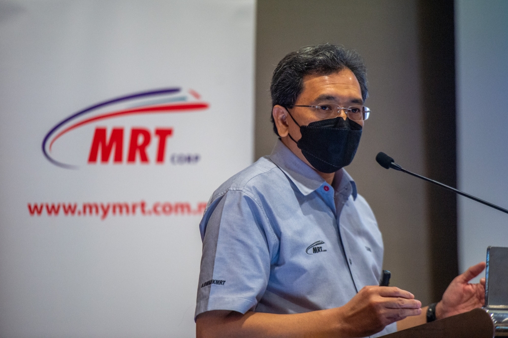 MRT Corp chief executive Datuk Mohd Zarif Hashim previously said the Circle Line is set to begin operations in phases starting in 2028, with full operation expected by 2030. — Picture by Shafwan Zaidon