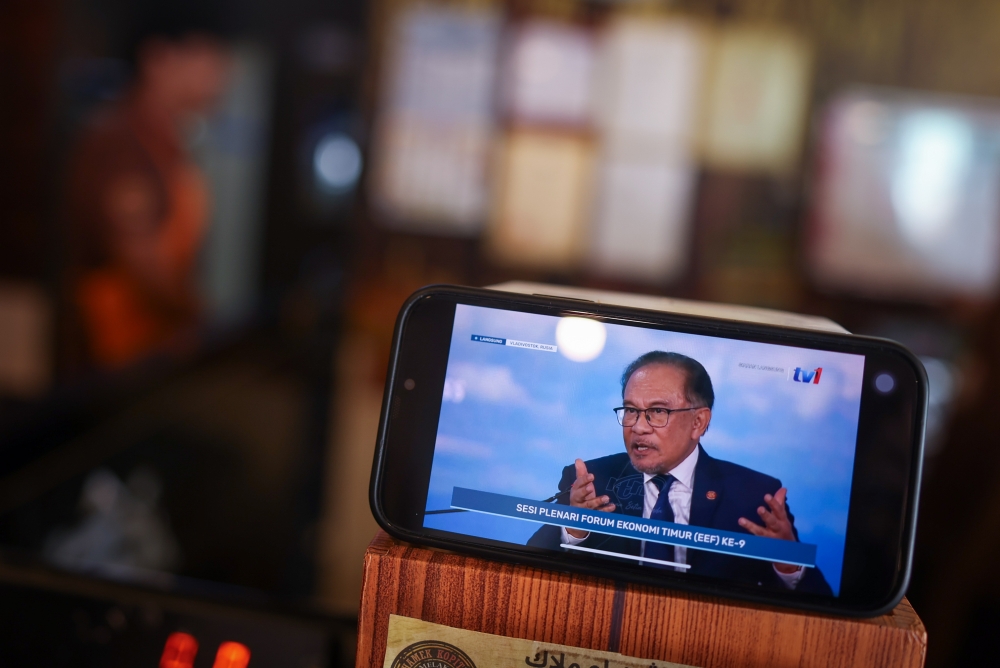 Prime Minister Datuk Seri Anwar Ibrahim delivers his keynote address at the 9th Eastern Economic Forum in Vladivostok September 5, 2024. — Bernama pic