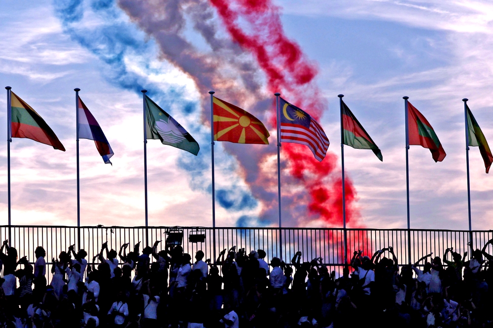 The Malaysian flag is seen among other flags at the 2024 Paris Paralympics. — Bernama pic