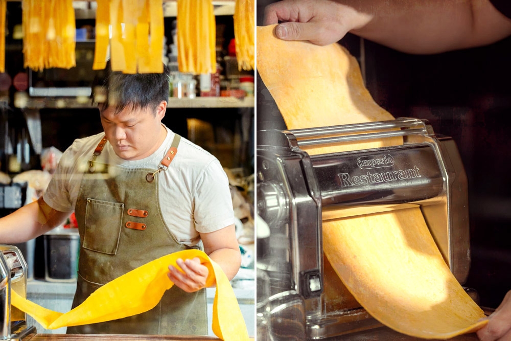 Head chef Chuan rolling out pasta. — Picture courtesy of Staple Dough