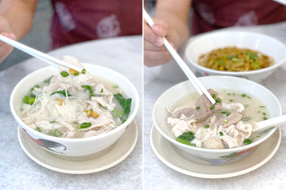 Tender morsels of sliced pork (left) and liver. — Picture by CK Lim