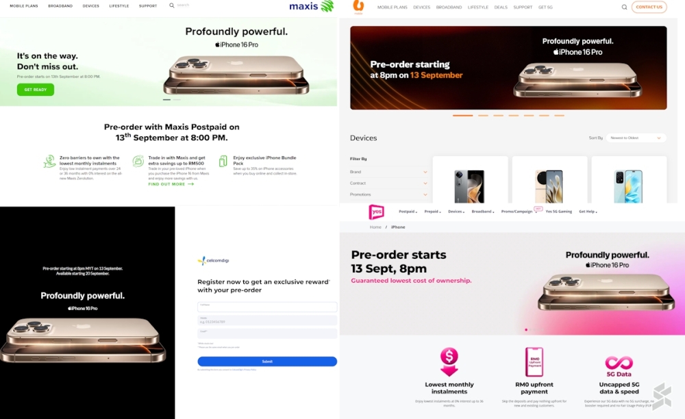 You can ops to pre-order the iPhone 16 through local telcos  — Image from SoyaCincau 