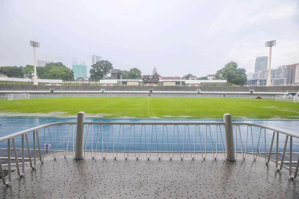 On the other side of the awning, you can see the saluting platform with its two flag pole holders at the grandstand area. — Pix by Yusof Mat Isa