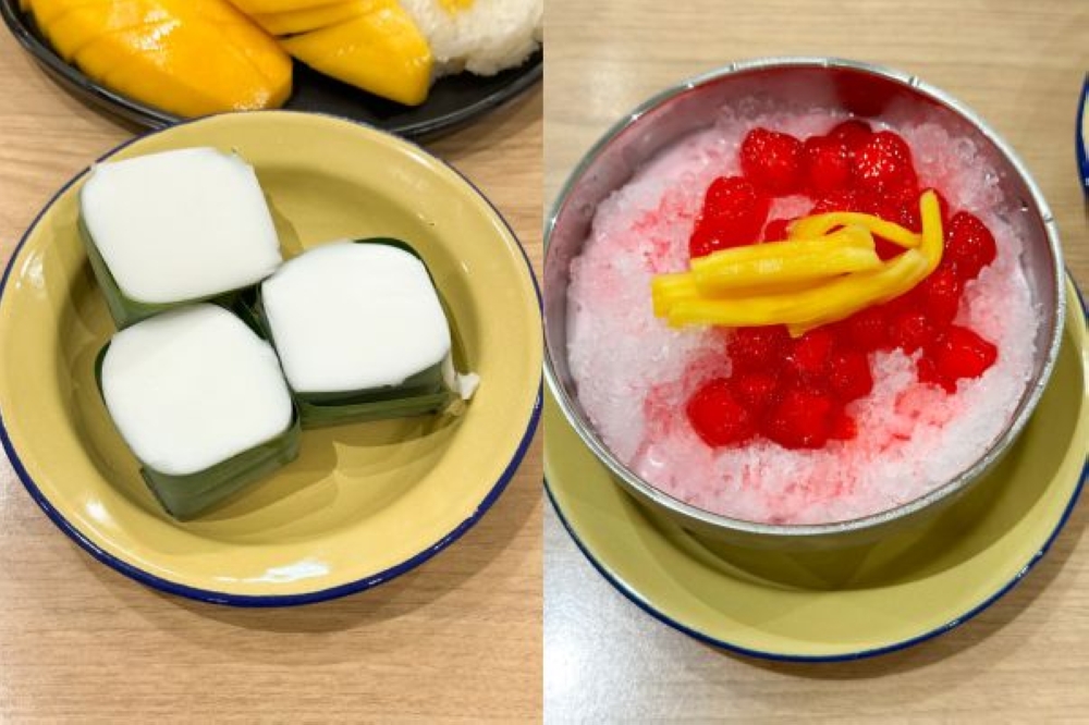 (L-R): Tako is also good to cool off with its coconut milk and chestnuts plus corn layers, Red Ruby offers a cool relief if your tongue is burning from the spiciness.