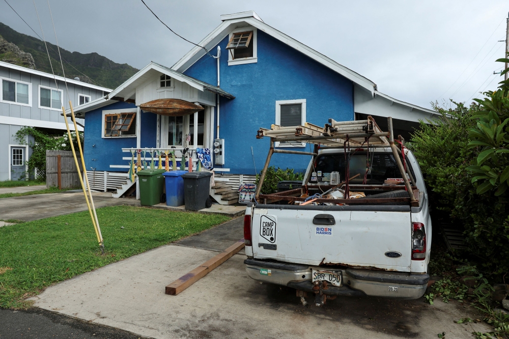 A view of the home of suspect Ryan W. Routh a day after his arrest as a suspect in an assassination attempt in Florida on Republican presidential nominee and former US President Donald Trump, in Ka’a’awa, Hawaii September 16, 2024. — Reuters pic  