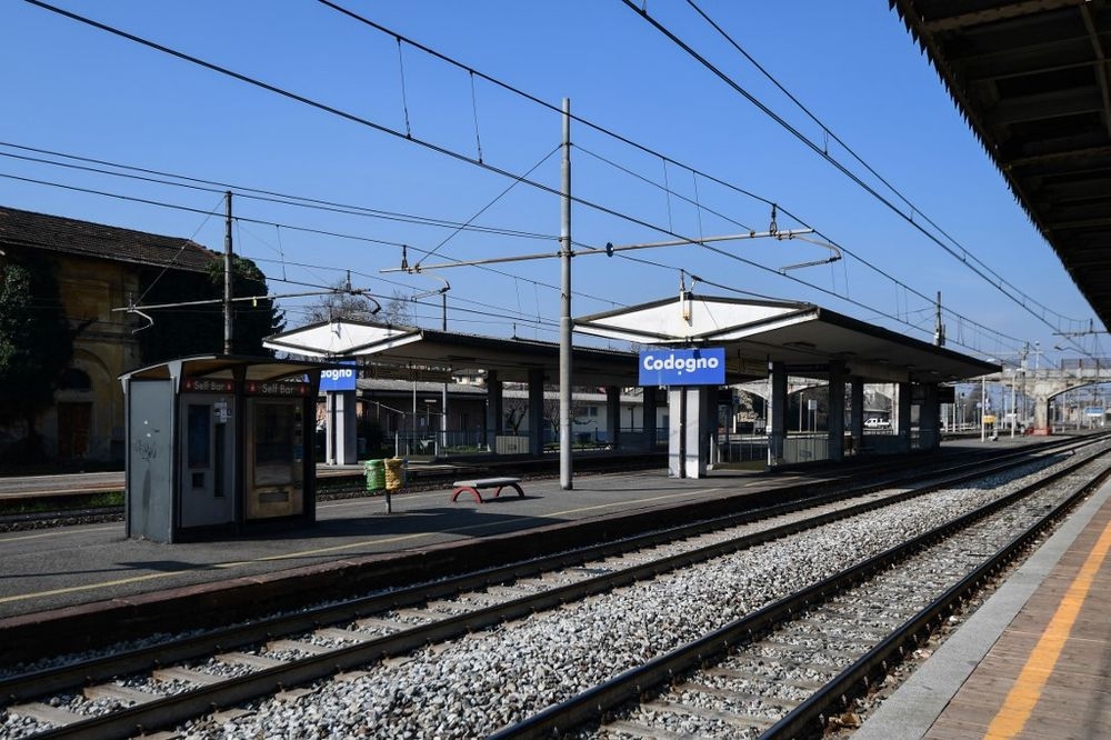 A general view shows the deserted railway station in Codogno, south-east of Milan, on February 22, 2020. Streets were deserted and residents warned to keep out of an emergency room while Codogno was placed under lockdown during the Covid-19 pandemic. — AFP pic