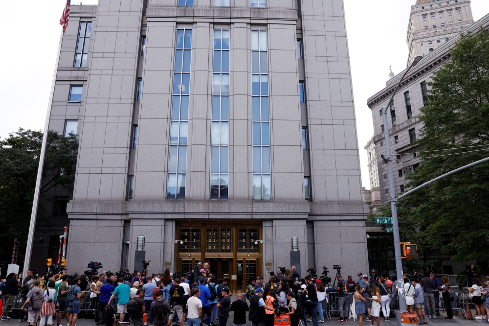 People gathered outside the United States Courthouse in Manhattan as Combs was arraigned. — Reuters