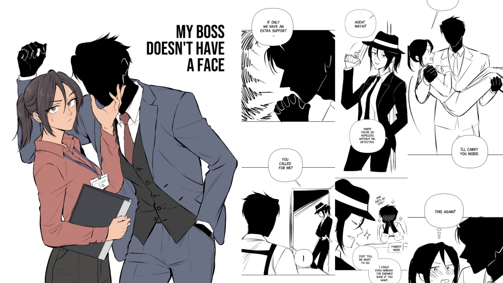 Hanza’s new rom-com series ‘My Boss Doesn’t Have a Face’ on Webtoon Canvas. — Picture courtesy of Hanza Art